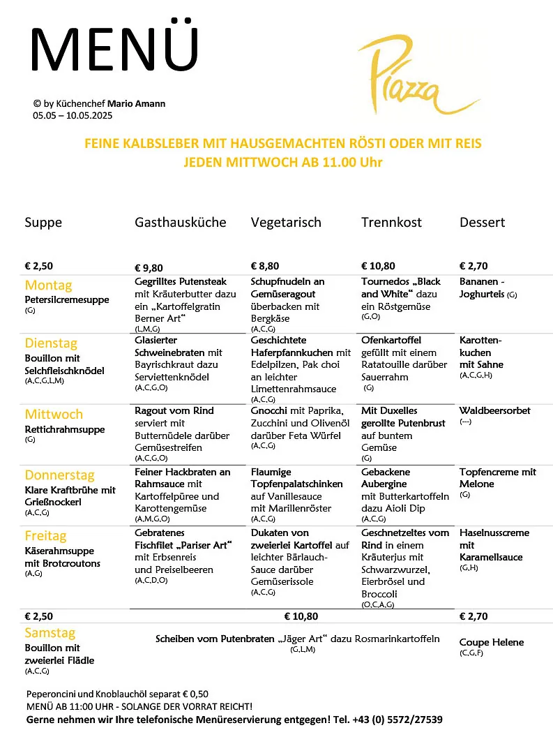 Mittagsmenü Dornbirn