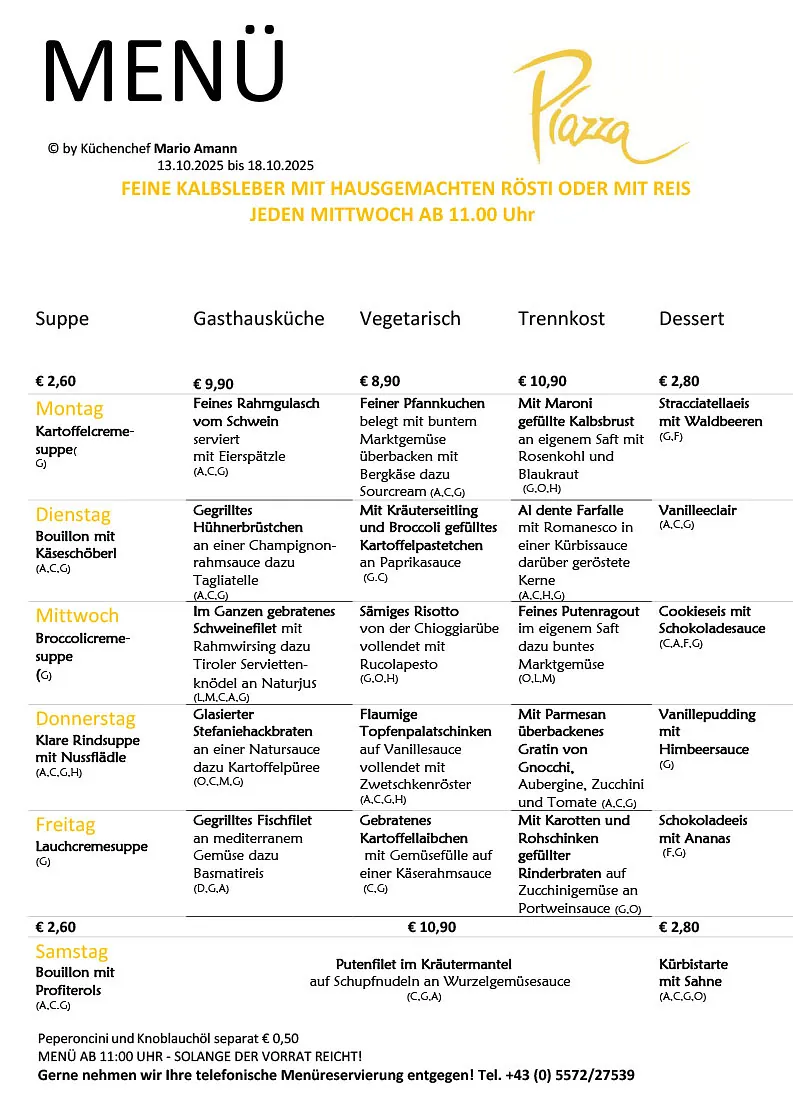 Mittagsmenü Dornbirn