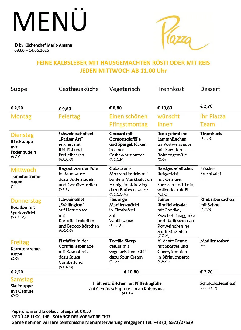 Mittagsmenü Dornbirn