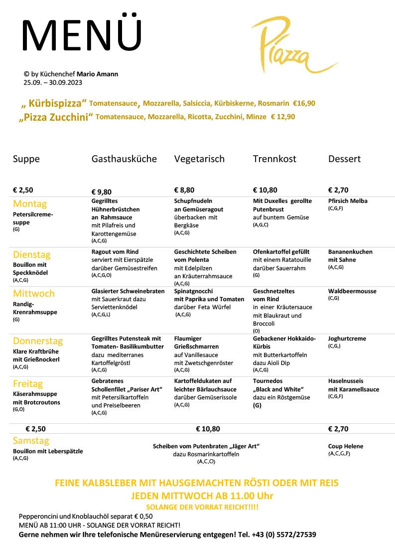 Mittagsmenü Dornbirn