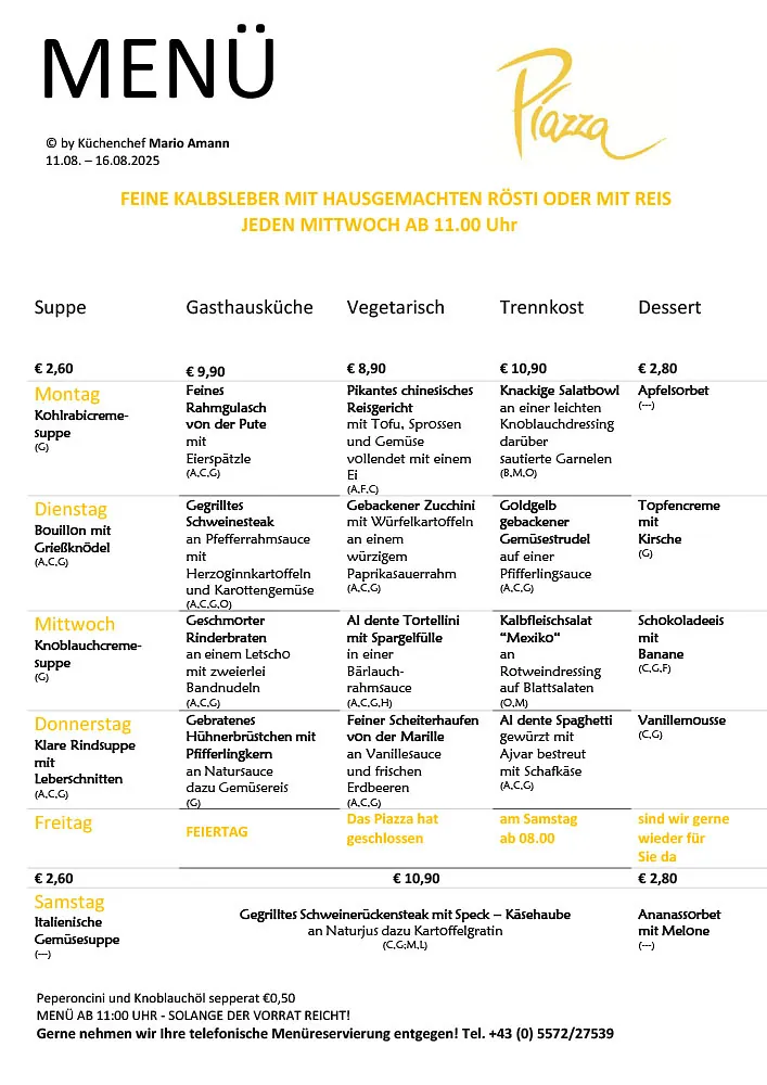 Mittagsmenü Dornbirn